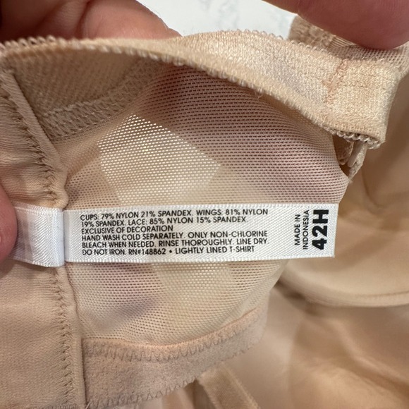 Torrid Curvy 42H Beige Full Coverage Plunge Perfect T-Shirt Bra Lace Trim - Picture 10 of 10